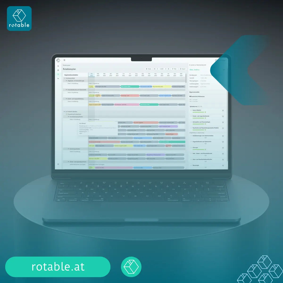 Ein Bild eines Computers mit geöffneter rotable-Software.